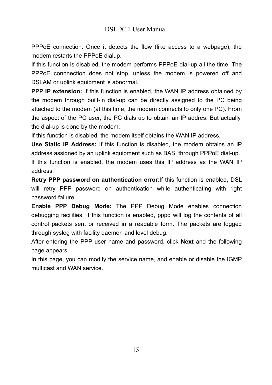 Asus DSL-X11 User Manual | Page 18 / 77