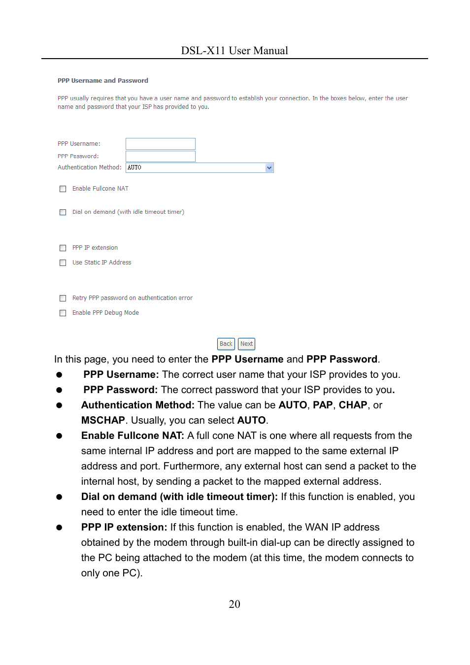 Asus DSL-X11 User Manual | Page 23 / 77