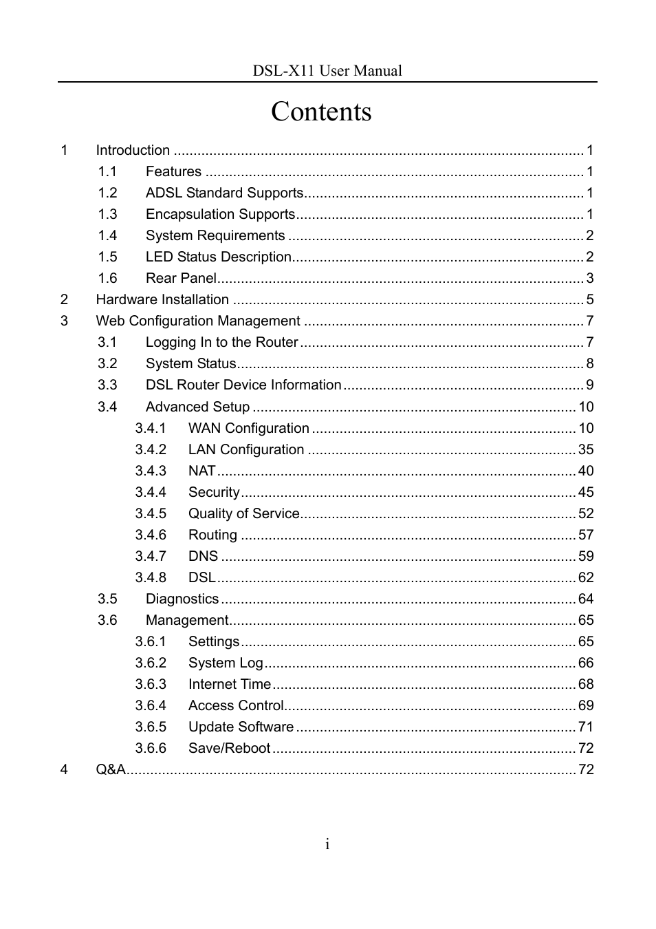 Asus DSL-X11 User Manual | Page 3 / 77