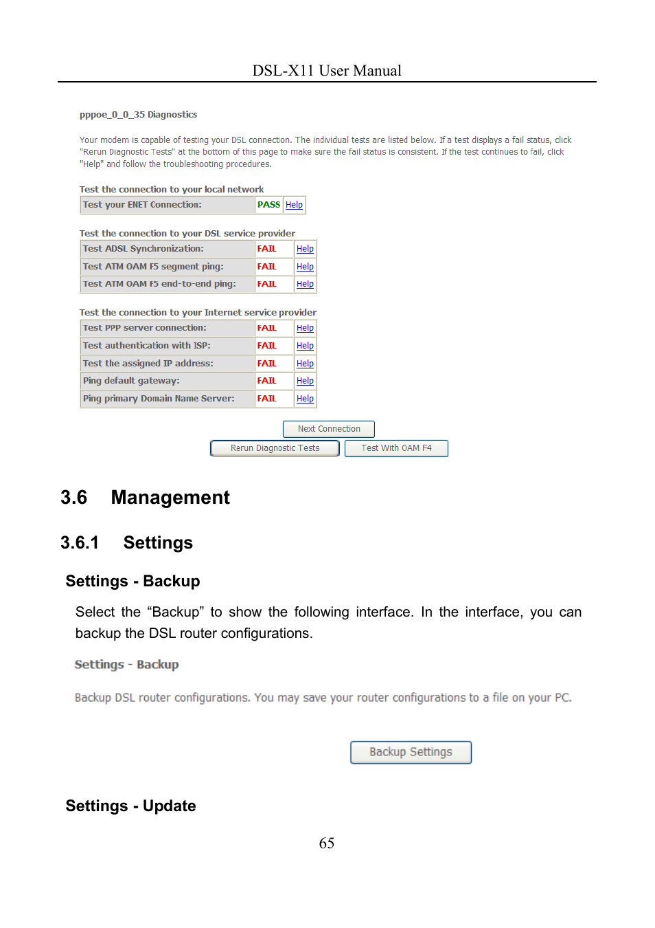 6 management | Asus DSL-X11 User Manual | Page 68 / 77