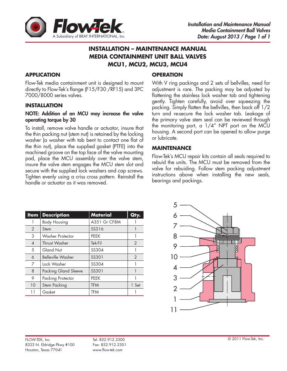 Bray Media Containment Unit 1-2-3-4 User Manual | 1 page