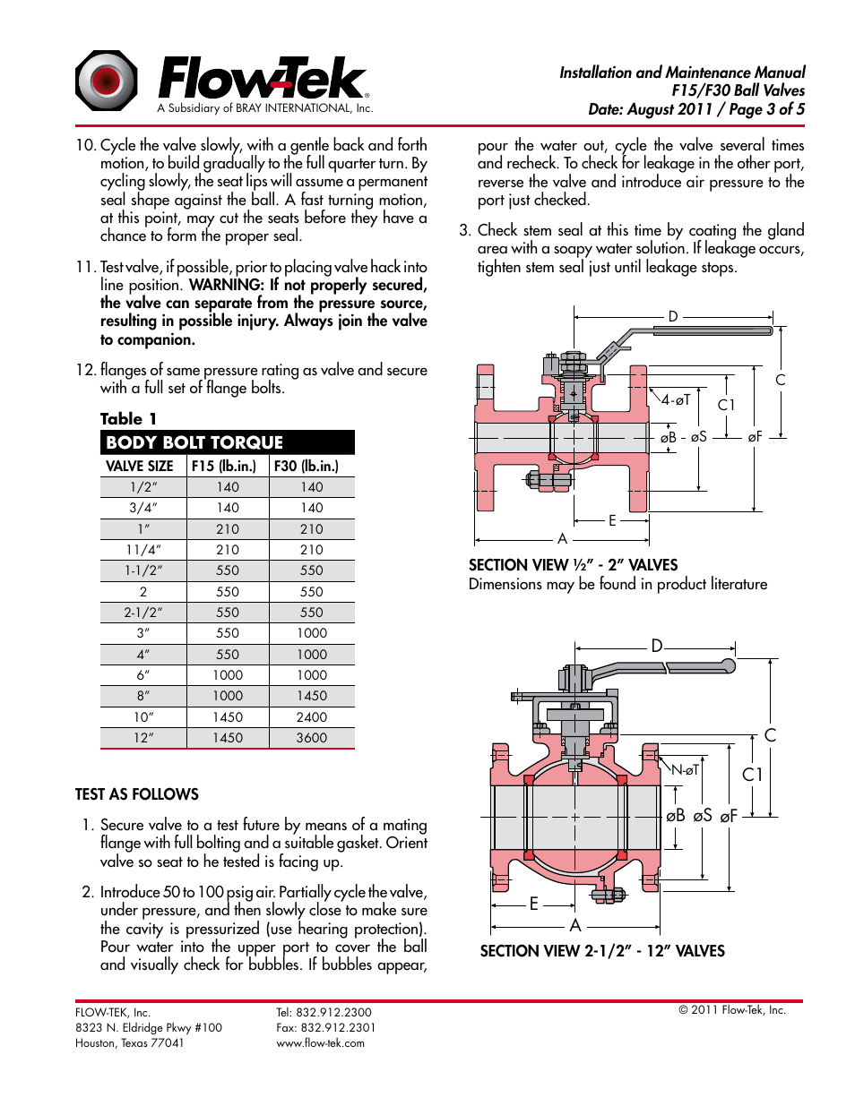 Øb øf øs c1 c e | Bray F15 & F30 User Manual | Page 3 / 5