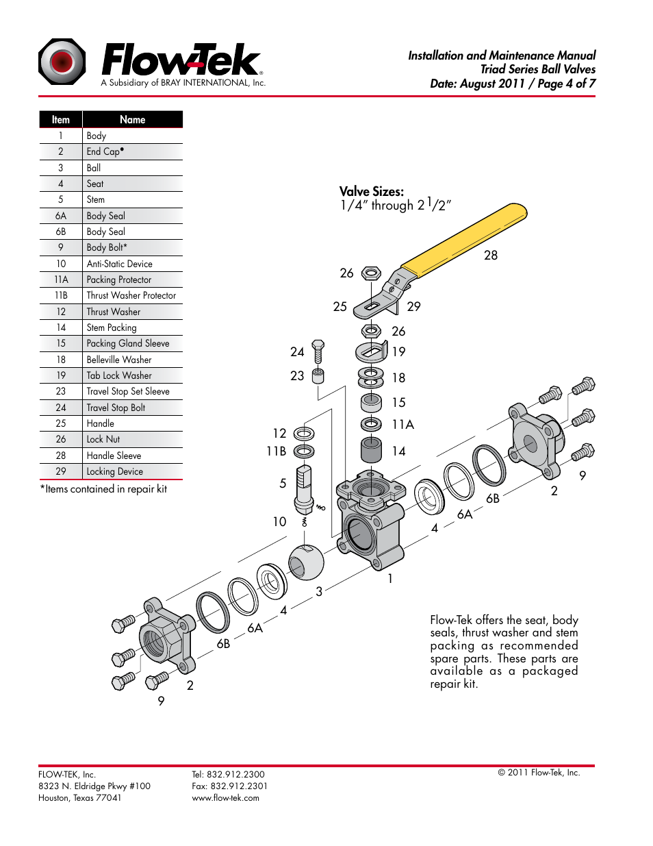 Bray Triad Series User Manual | Page 4 / 7
