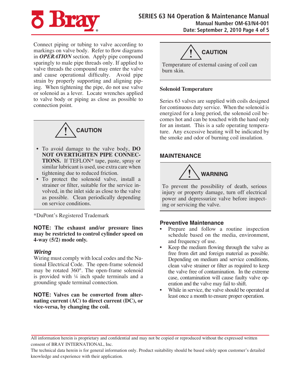 Bray 63 N4 Series User Manual | Page 4 / 5