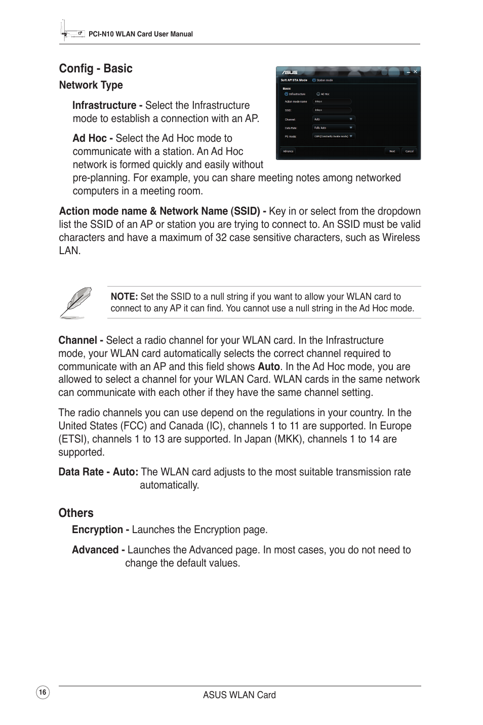 Config - basic, Others | Asus PCI-N10 User Manual | Page 19 / 34