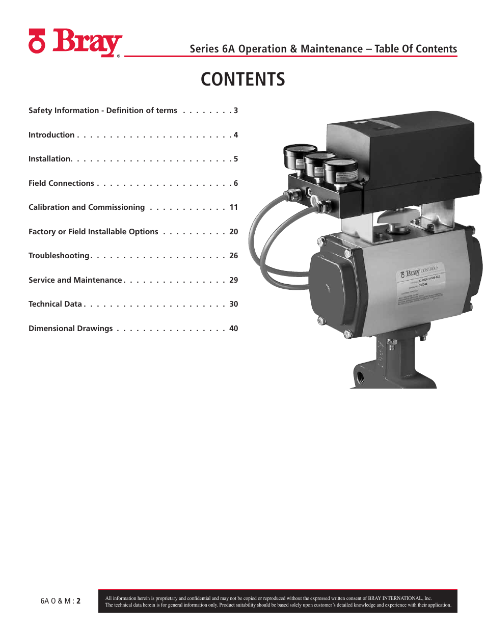 Bray 6A Series O&M Manual User Manual | Page 2 / 42