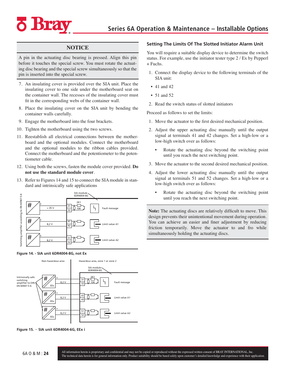 Notice | Bray 6A Series O&M Manual User Manual | Page 24 / 42