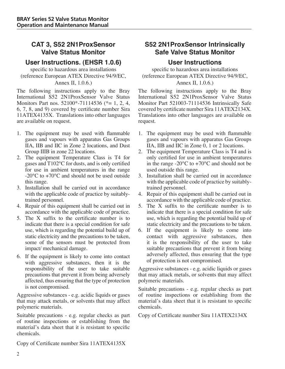 Bray 52 Series User Manual | Page 4 / 21