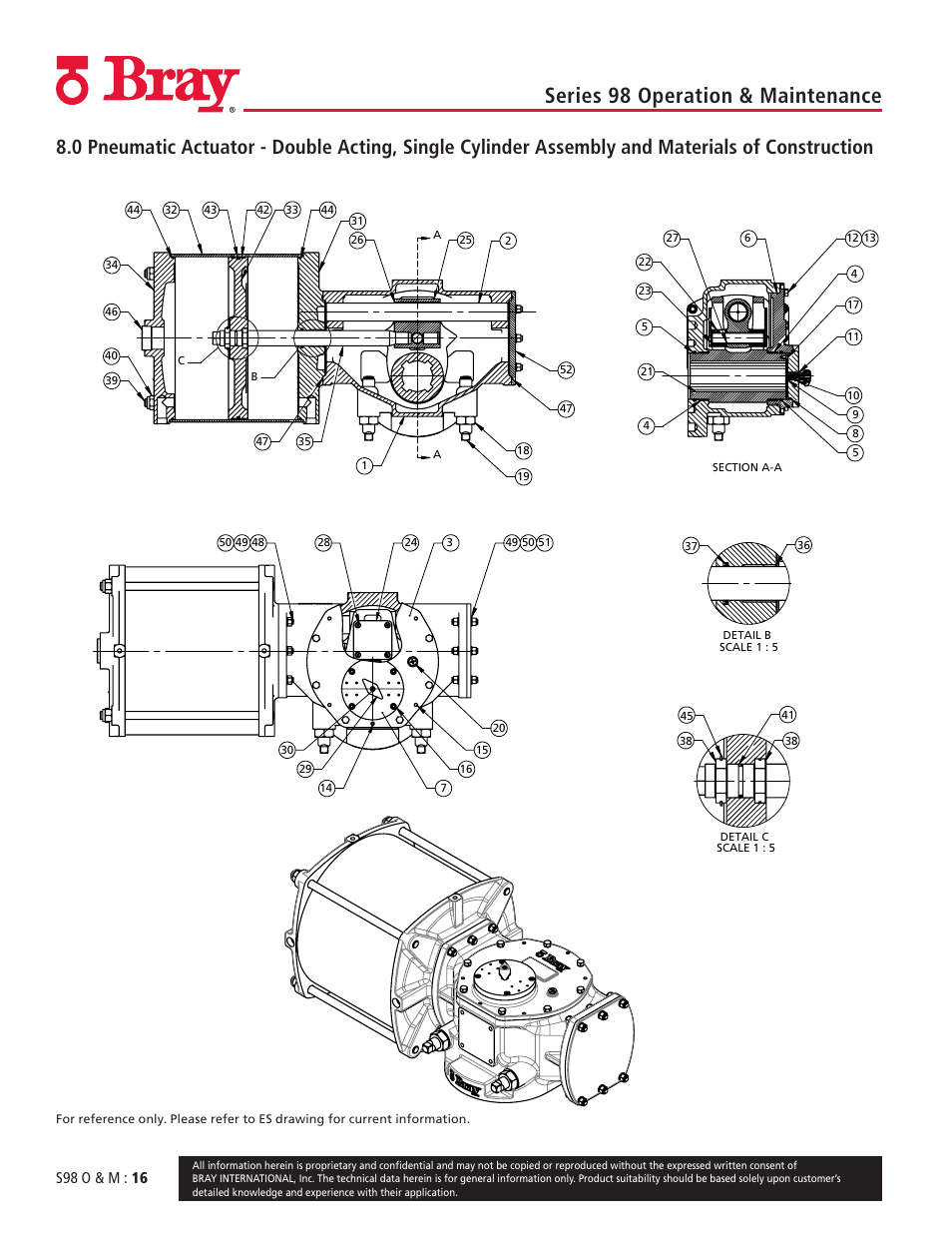 Series 98 operation & maintenance, S98 o & m : 16 | Bray 98 Series User Manual | Page 16 / 40
