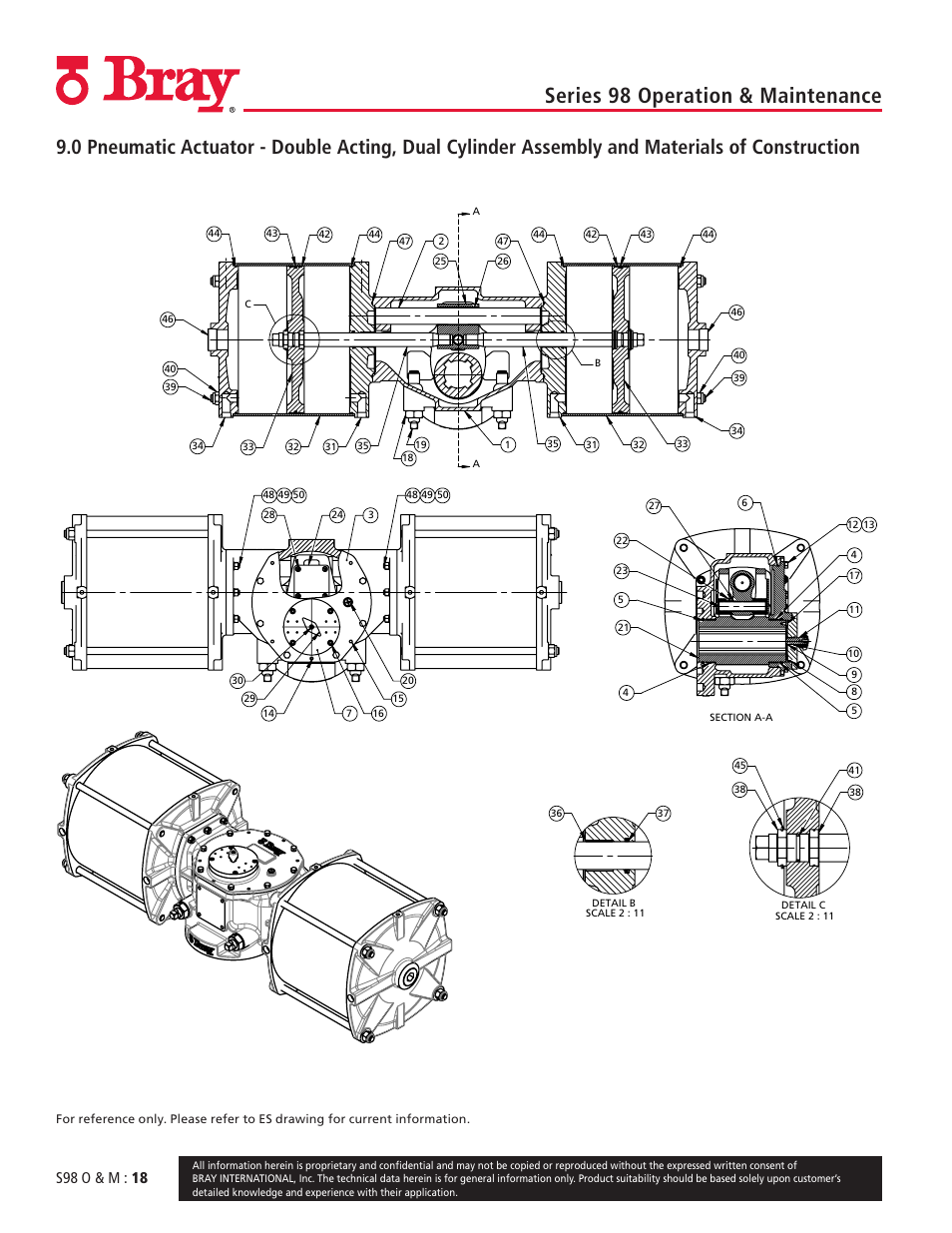 Series 98 operation & maintenance, S98 o & m : 18 | Bray 98 Series User Manual | Page 18 / 40