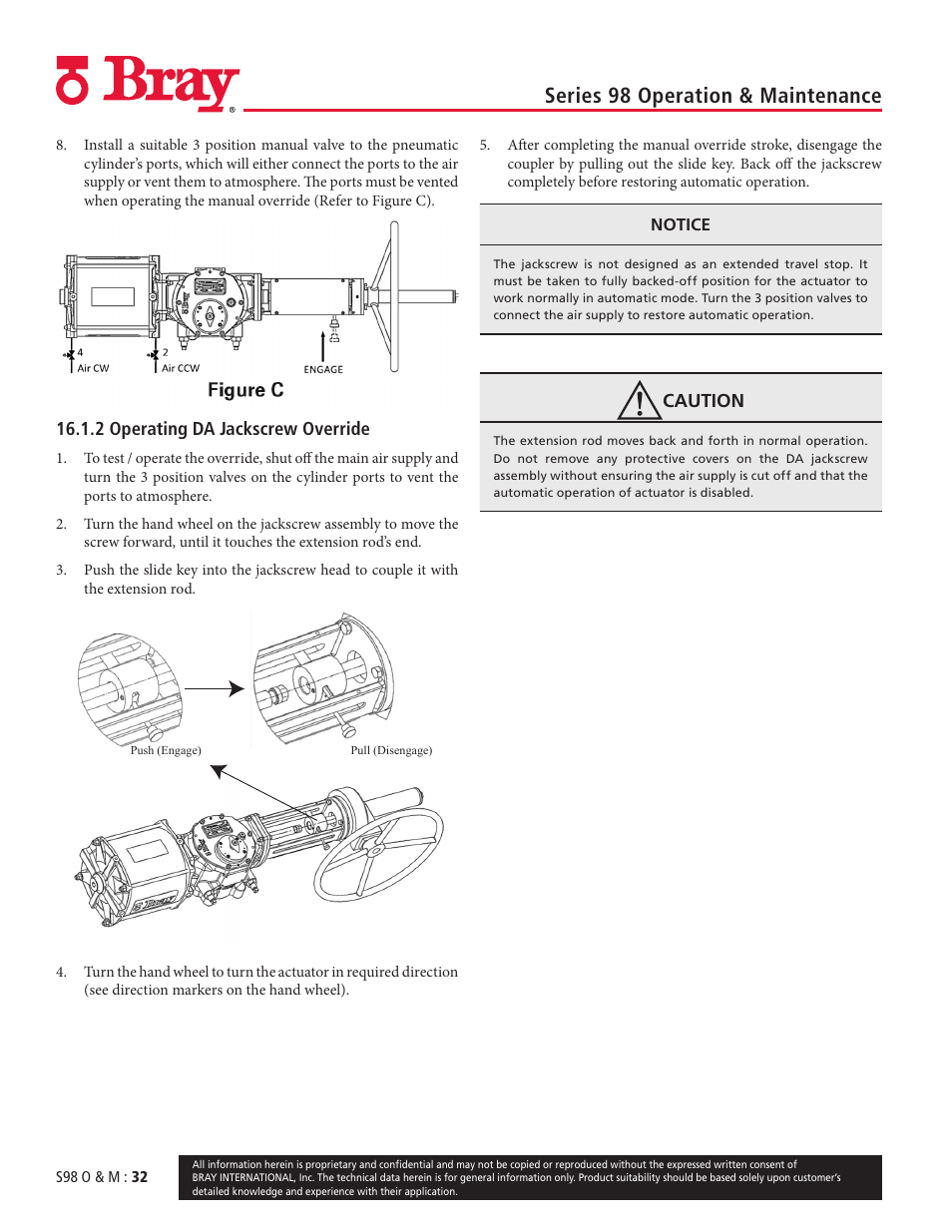 Series 98 operation & maintenance | Bray 98 Series User Manual | Page 32 / 40