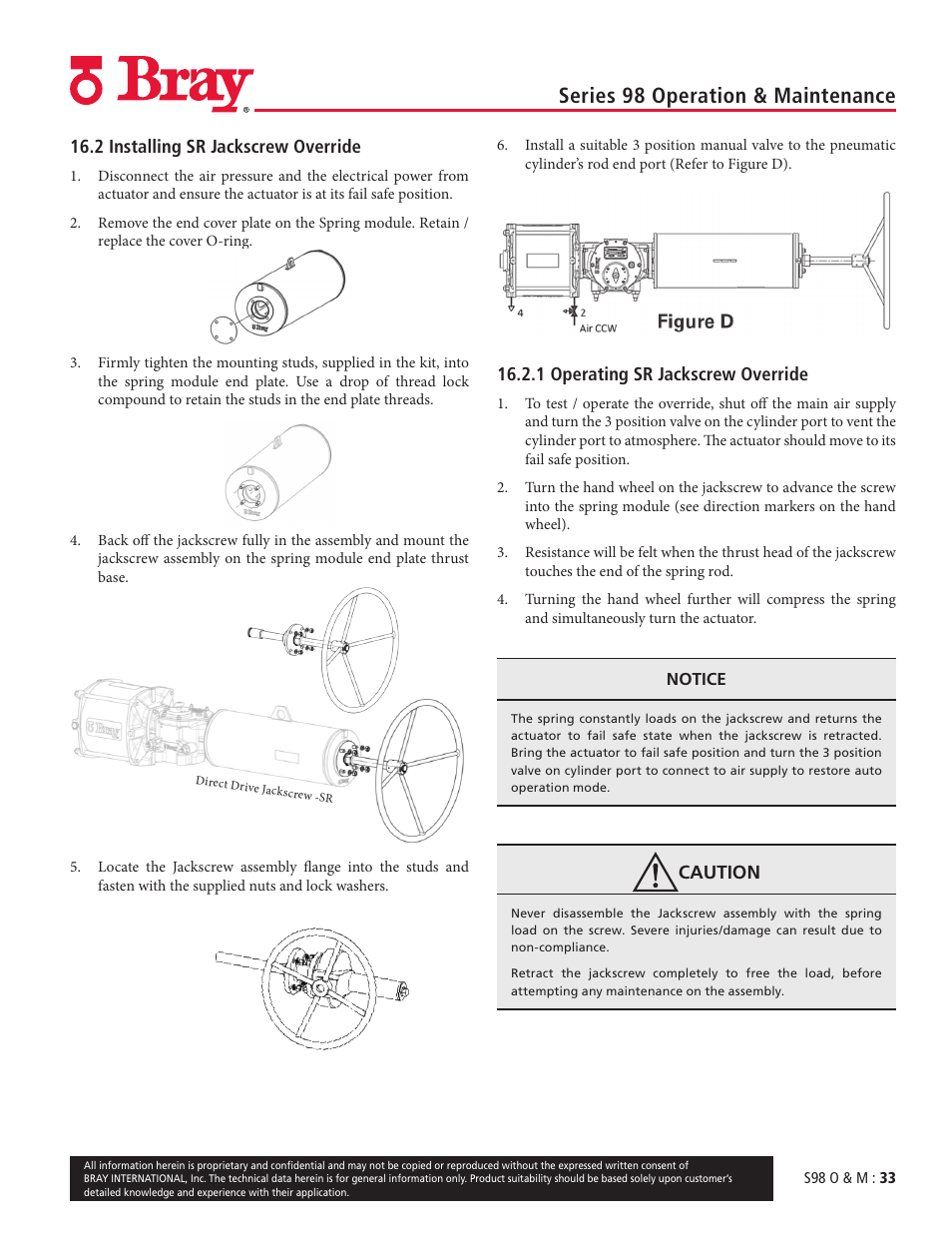 Series 98 operation & maintenance | Bray 98 Series User Manual | Page 33 / 40