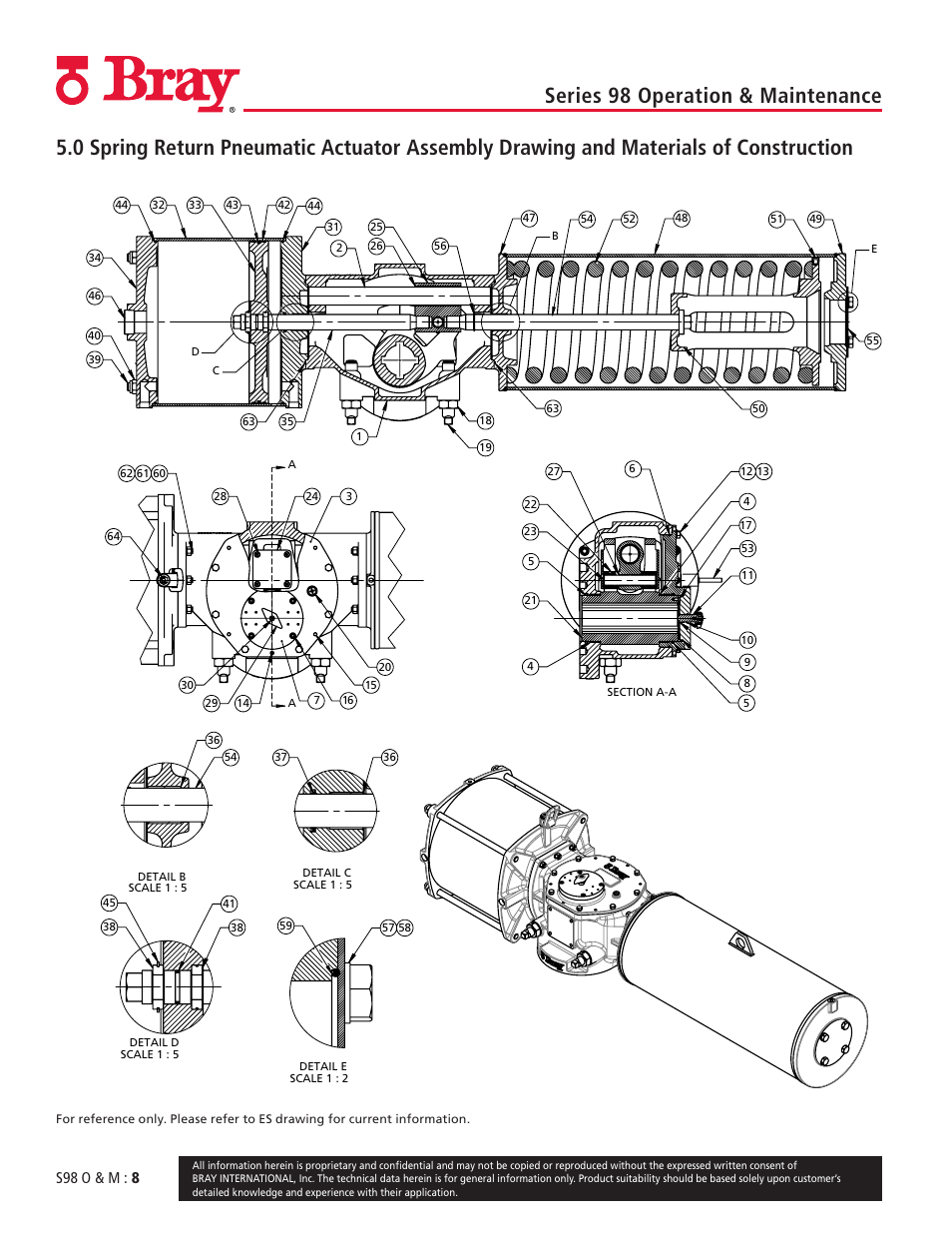 Series 98 operation & maintenance, S98 o & m : 8 | Bray 98 Series User Manual | Page 8 / 40