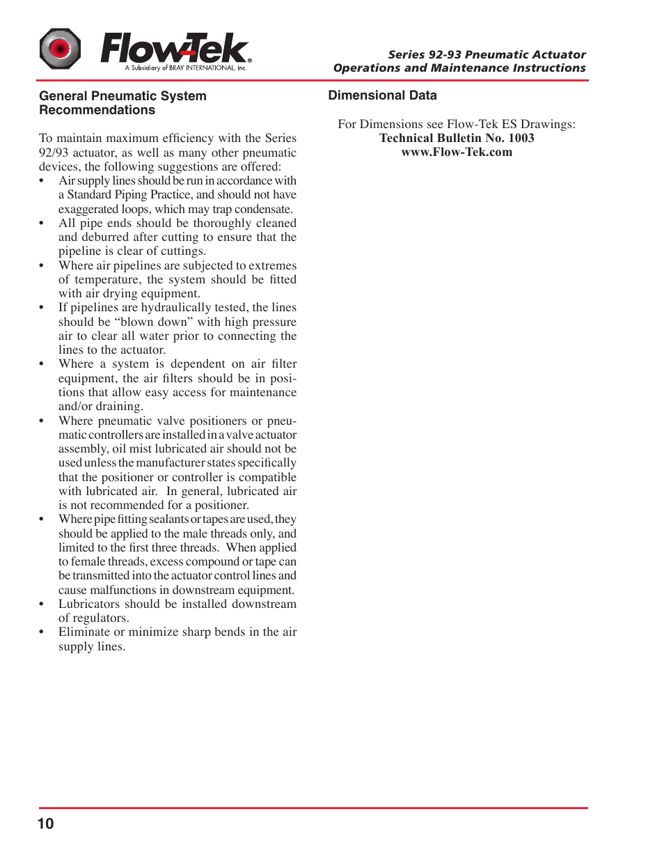 Bray 92_93 Series FLO User Manual | Page 12 / 14