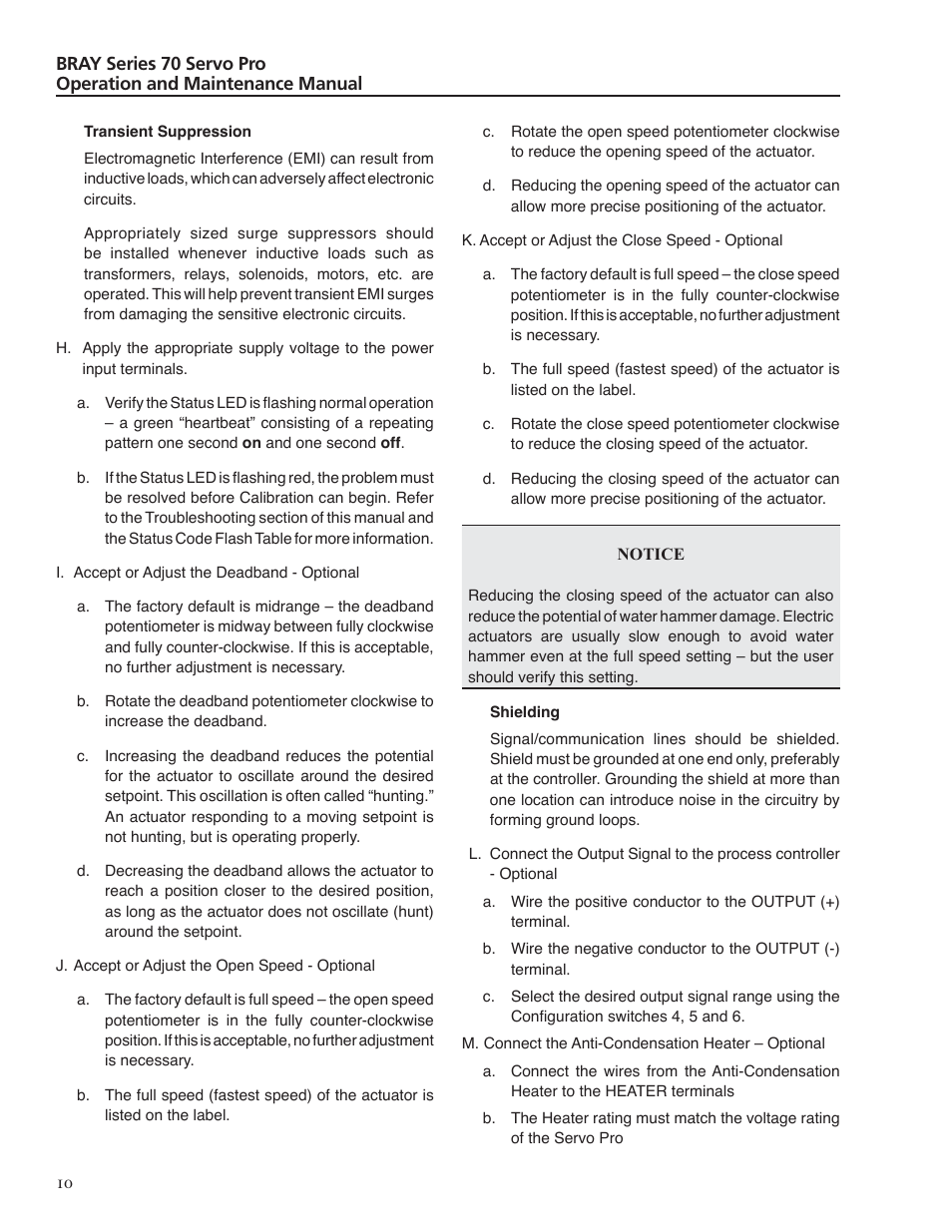 Bray 70 Series SERVO PRO User Manual | Page 12 / 22
