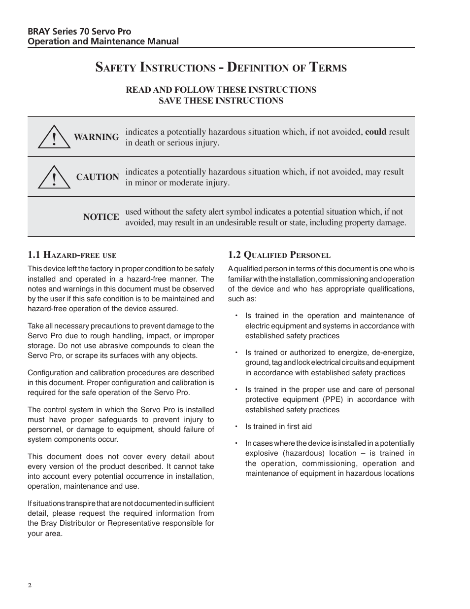Bray 70 Series SERVO PRO User Manual | Page 4 / 22