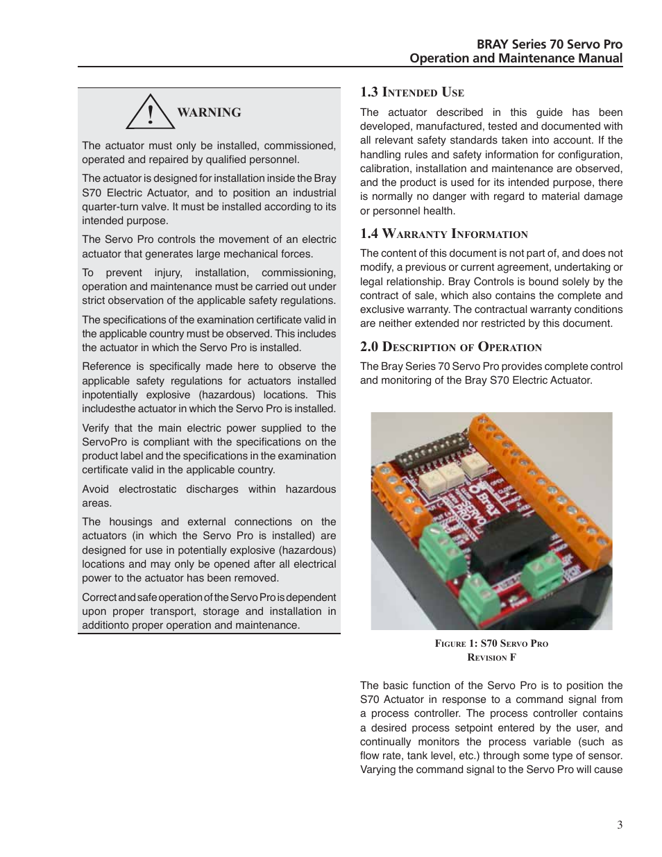 Bray 70 Series SERVO PRO User Manual | Page 5 / 22