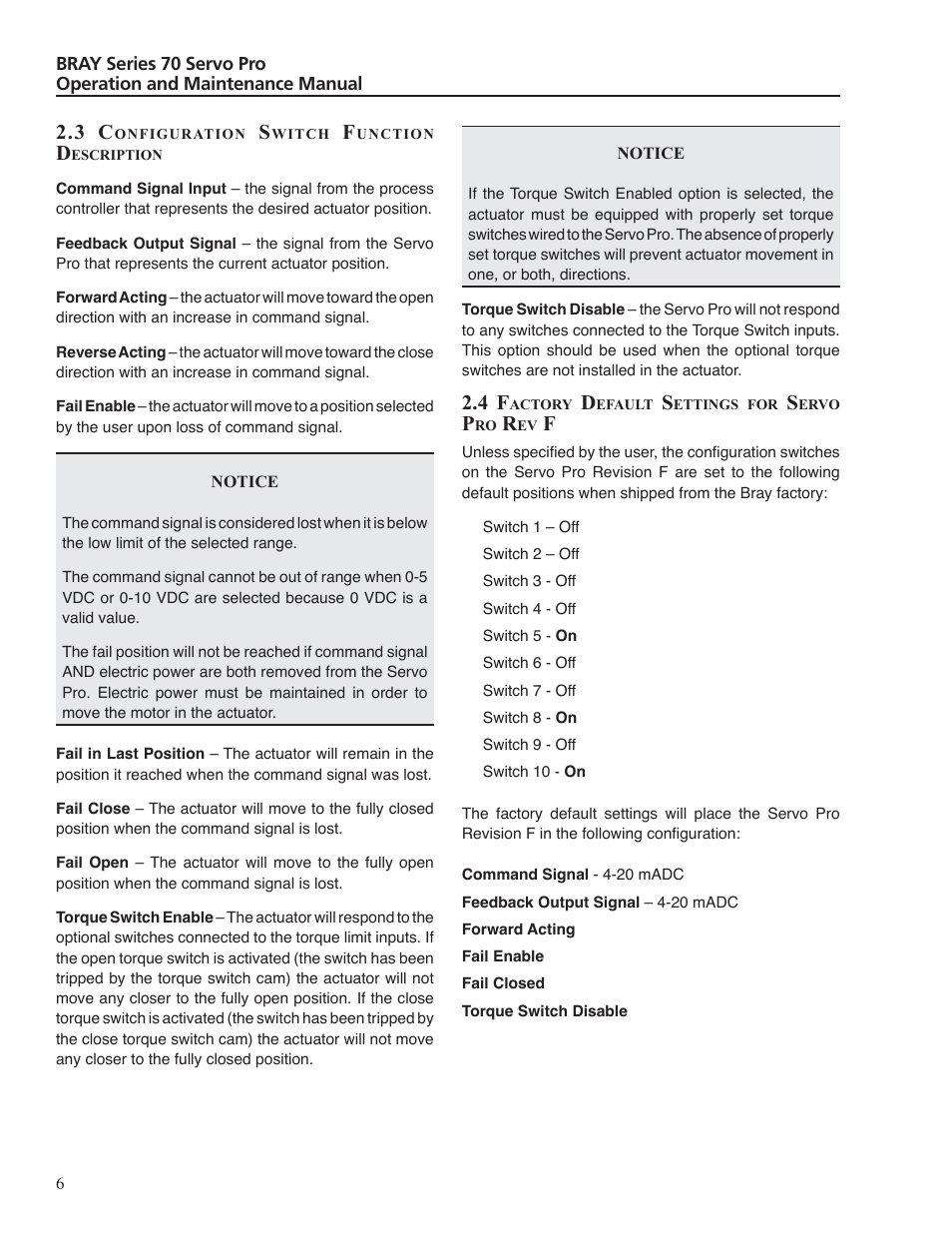 Bray 70 Series SERVO PRO User Manual | Page 8 / 22