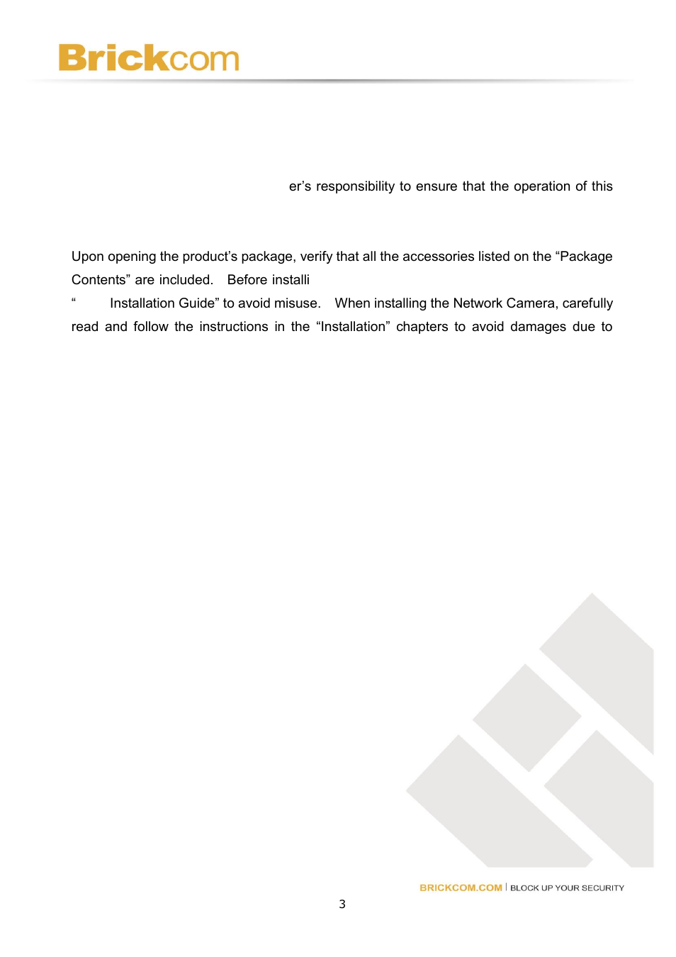 Before you use this product | Brickcom FB-series User Manual | Page 4 / 32