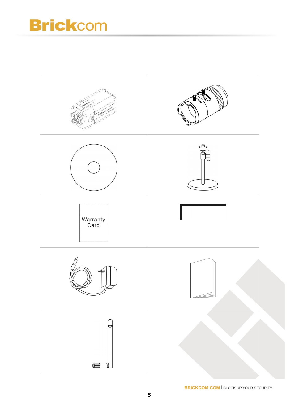 Chapter 1- package contents | Brickcom FB-series User Manual | Page 6 / 32