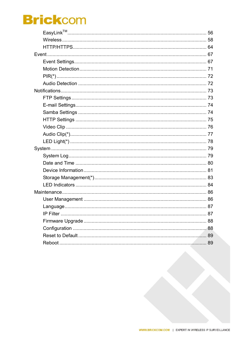 Brickcom CB-500A User Manual | Page 4 / 96