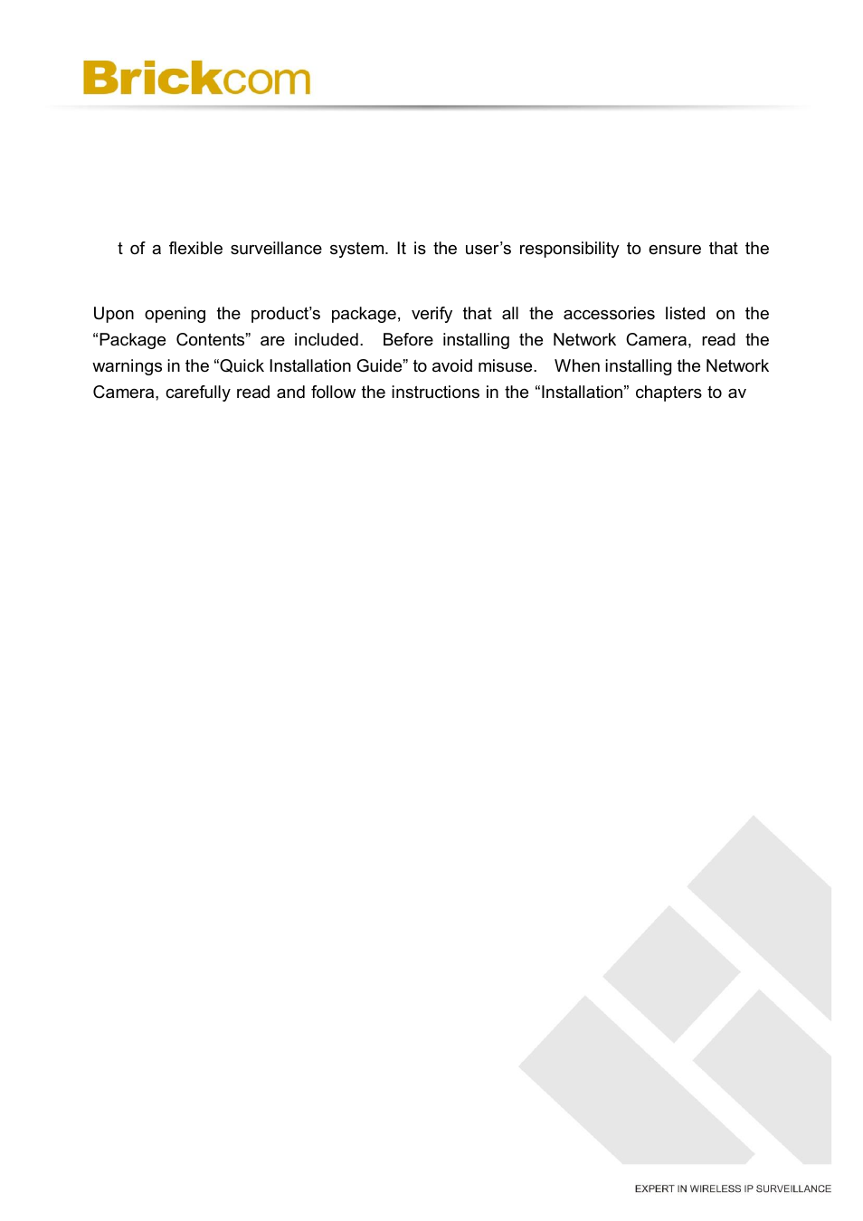 Before you use this product | Brickcom VD-series User Manual | Page 4 / 30
