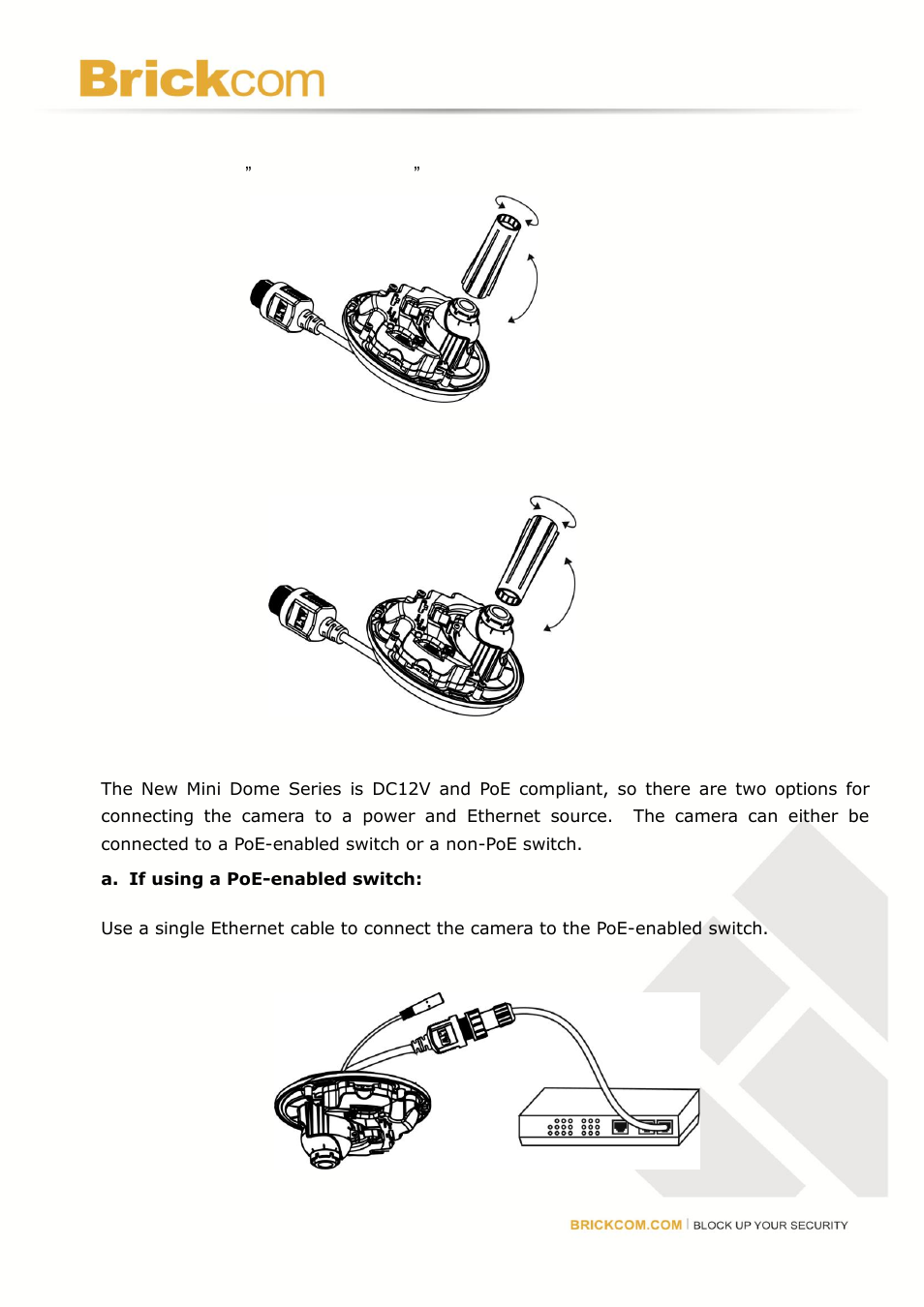 Camera connection, Lens adjustment | Brickcom MD-300N User Manual | Page 14 / 34