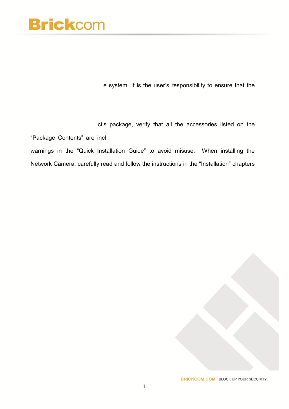 Before you use this product, Fcc warning | Brickcom MD-300N User Manual | Page 4 / 34