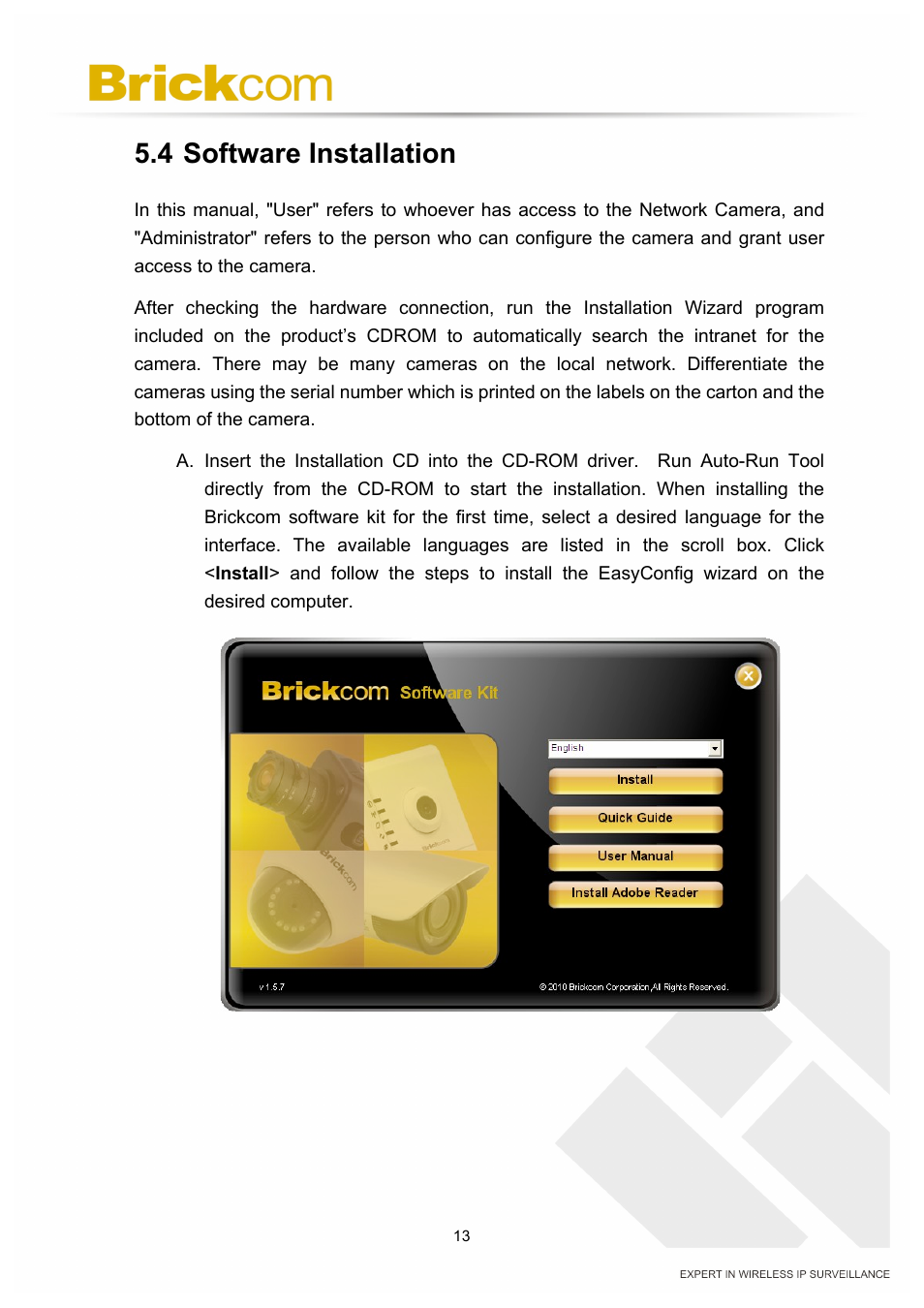 4 software installation | Brickcom PZ-040 12x Series User Manual | Page 17 / 73