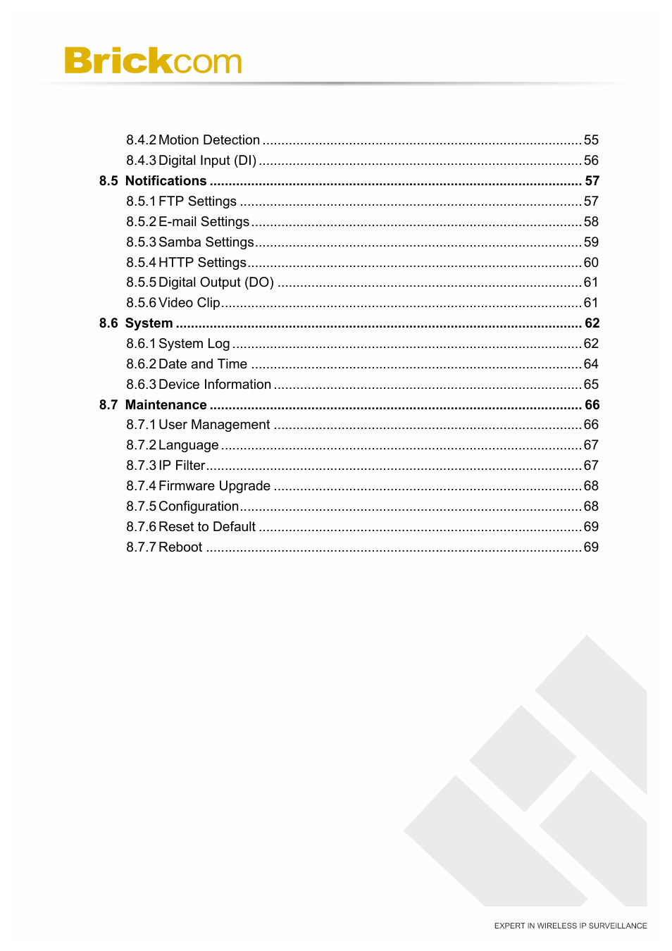 Brickcom PZ-040 12x Series User Manual | Page 4 / 73