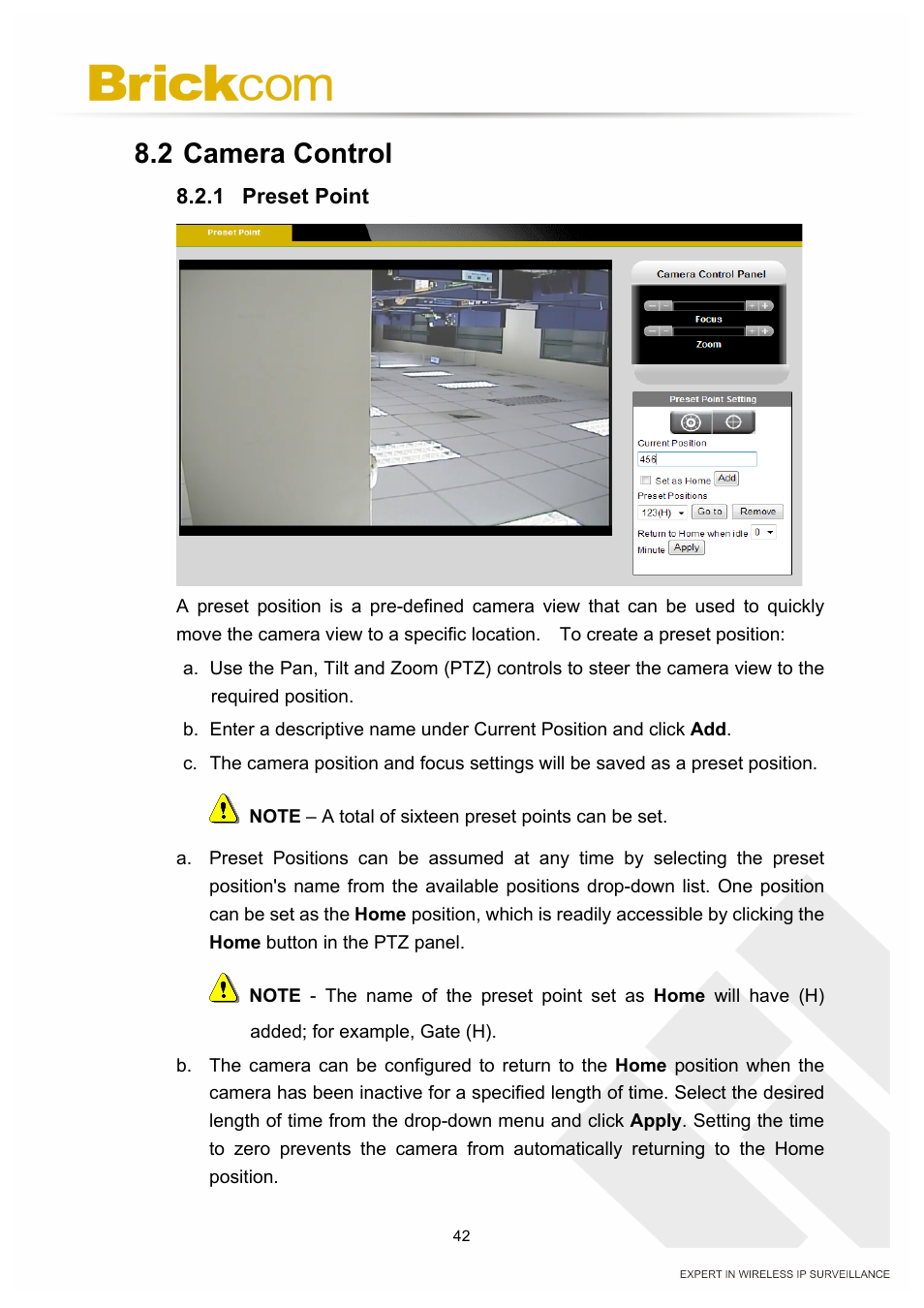 2 camera control | Brickcom PZ-040 12x Series User Manual | Page 46 / 73