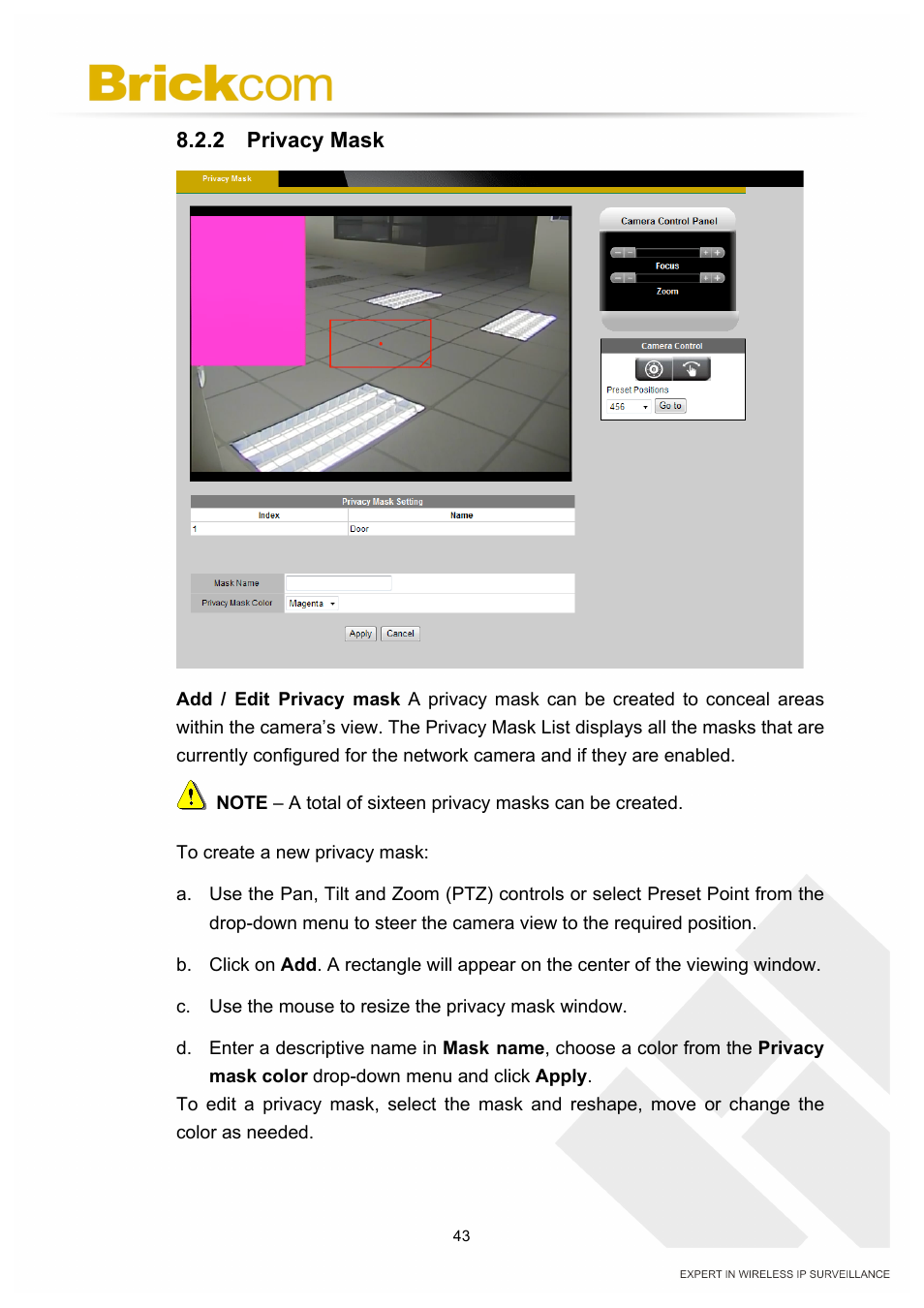Brickcom PZ-040 12x Series User Manual | Page 47 / 73