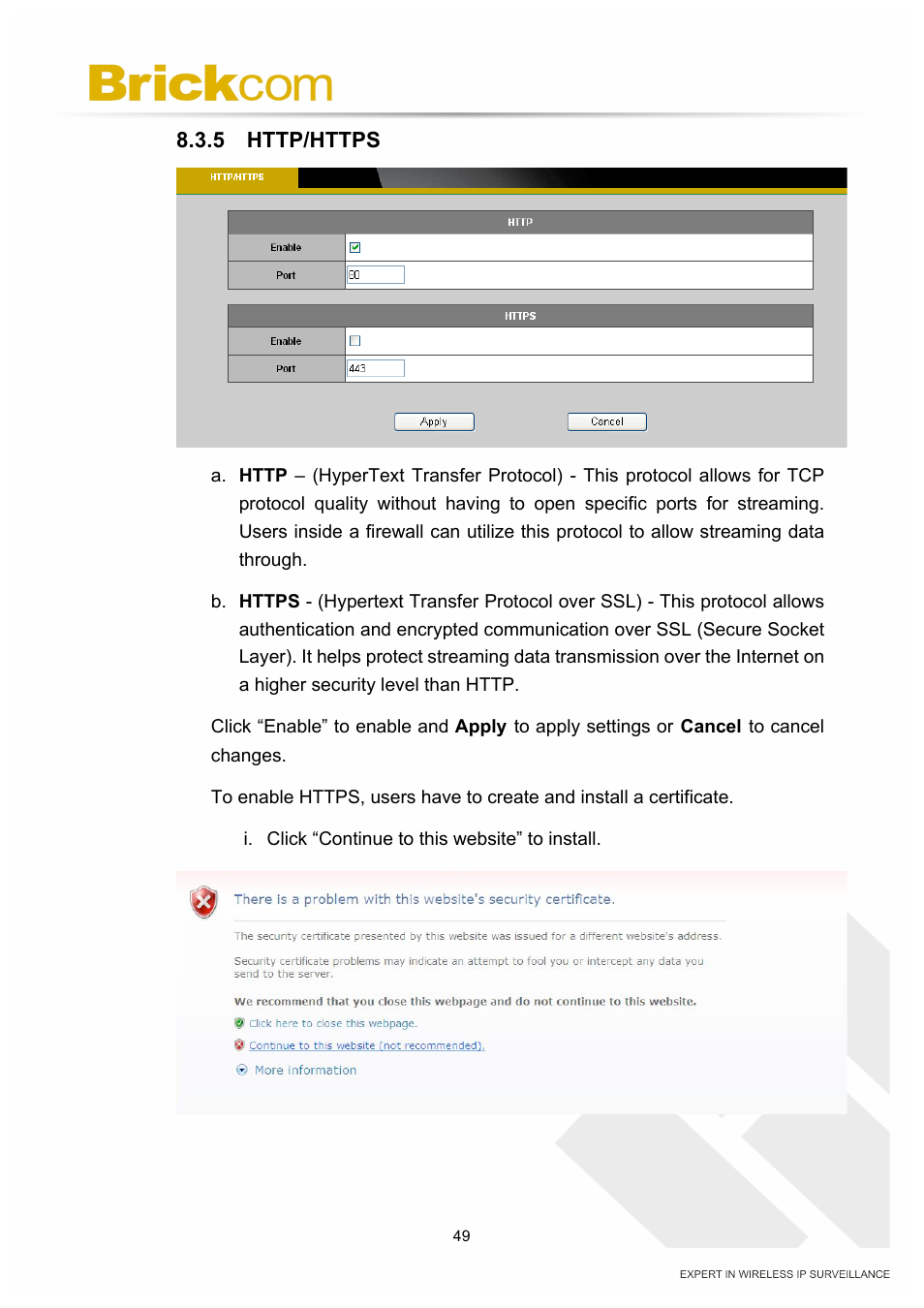 Brickcom PZ-040 12x Series User Manual | Page 53 / 73