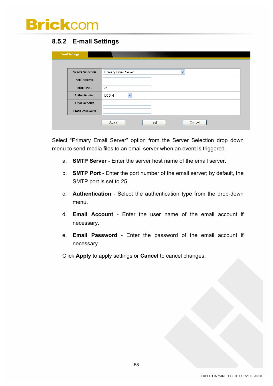 Brickcom PZ-040 12x Series User Manual | Page 62 / 73