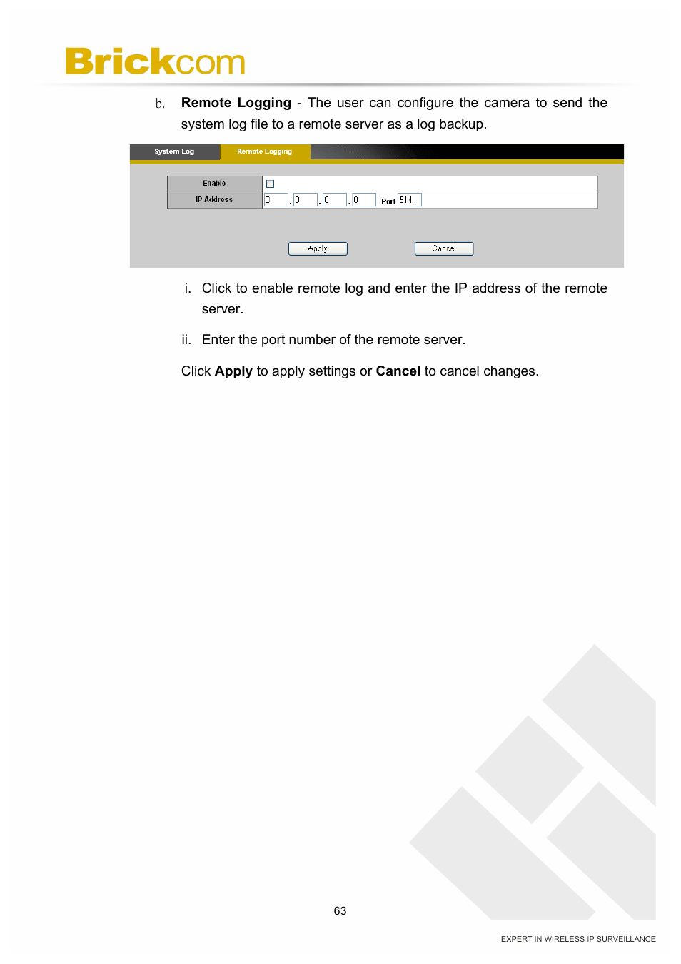 Brickcom PZ-040 12x Series User Manual | Page 67 / 73