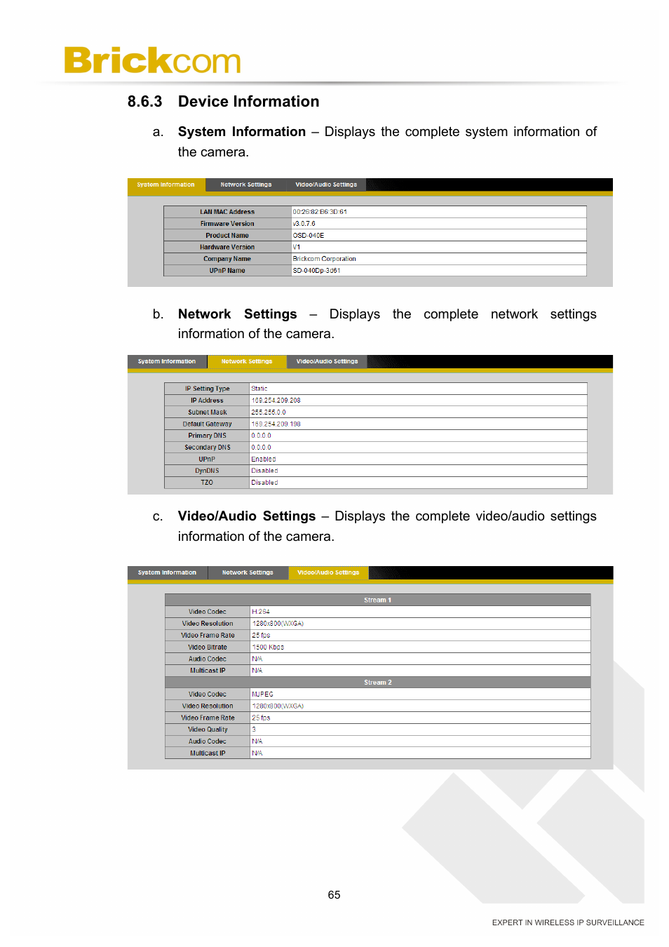 Brickcom PZ-040 12x Series User Manual | Page 69 / 73