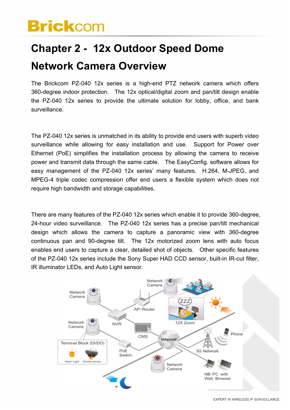 Brickcom PZ-040 12x Series User Manual | Page 8 / 73