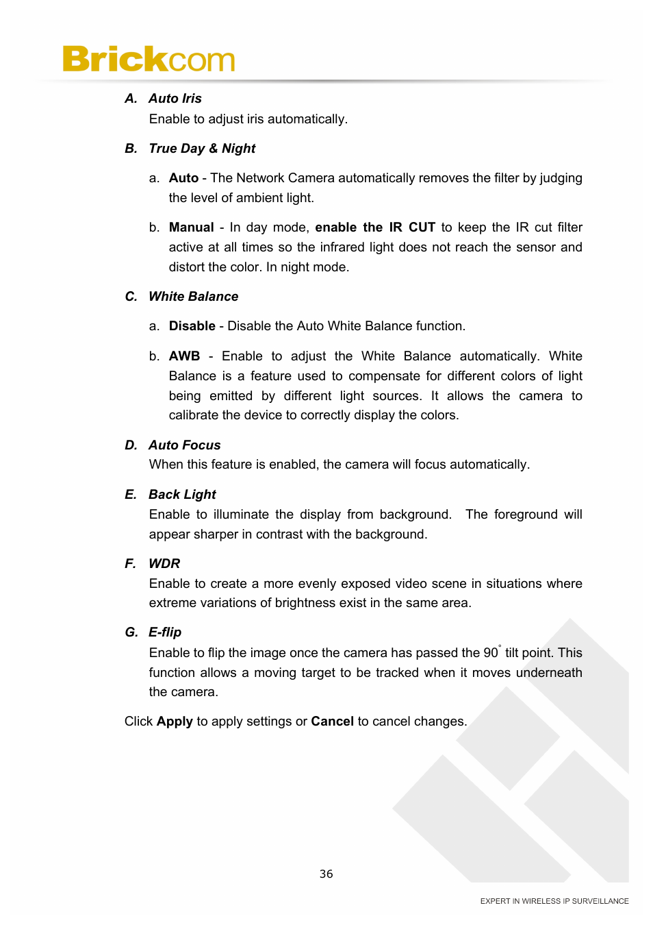 Brickcom OSD-040 36x Series User Manual | Page 40 / 74