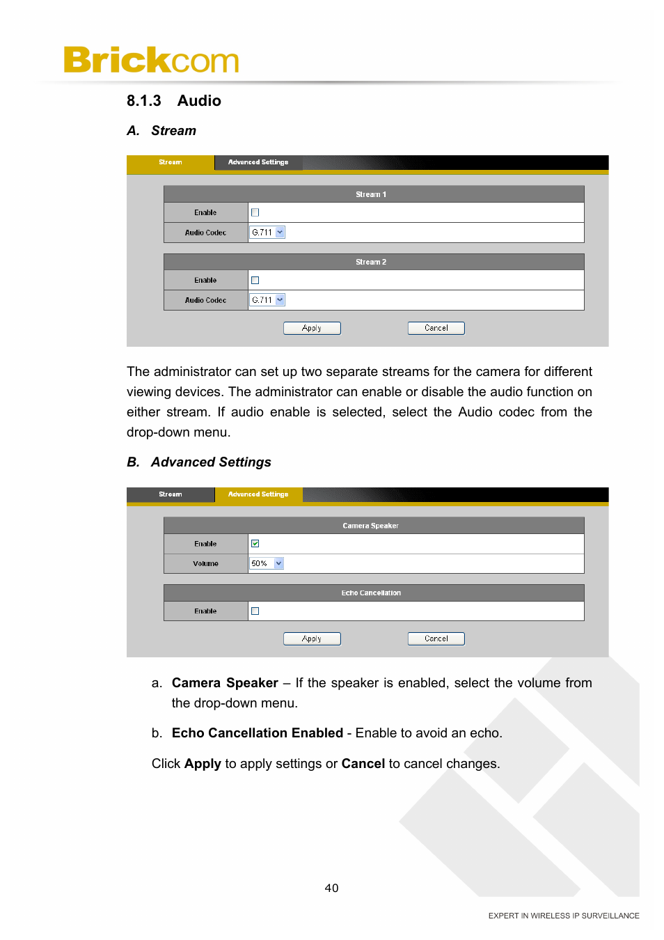 Brickcom OSD-040 36x Series User Manual | Page 44 / 74