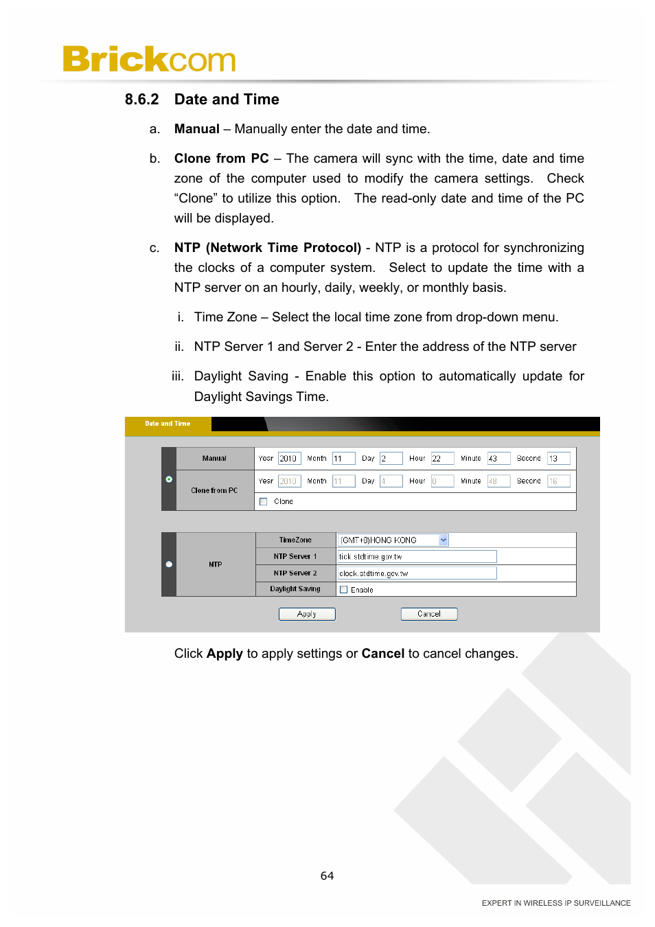 Brickcom OSD-040 36x Series User Manual | Page 68 / 74