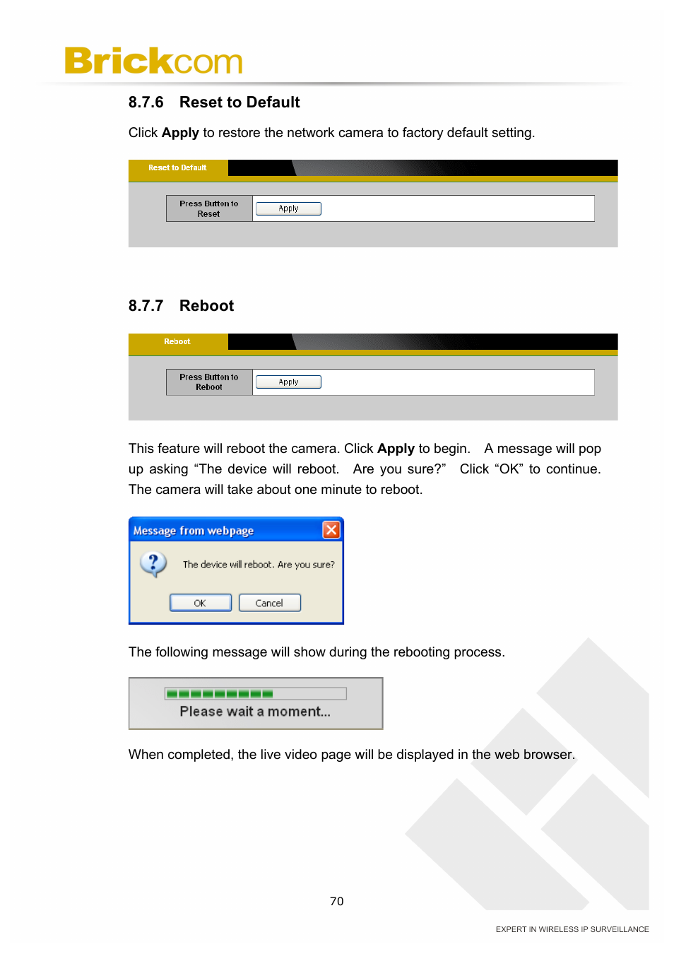 Brickcom OSD-040 36x Series User Manual | Page 74 / 74