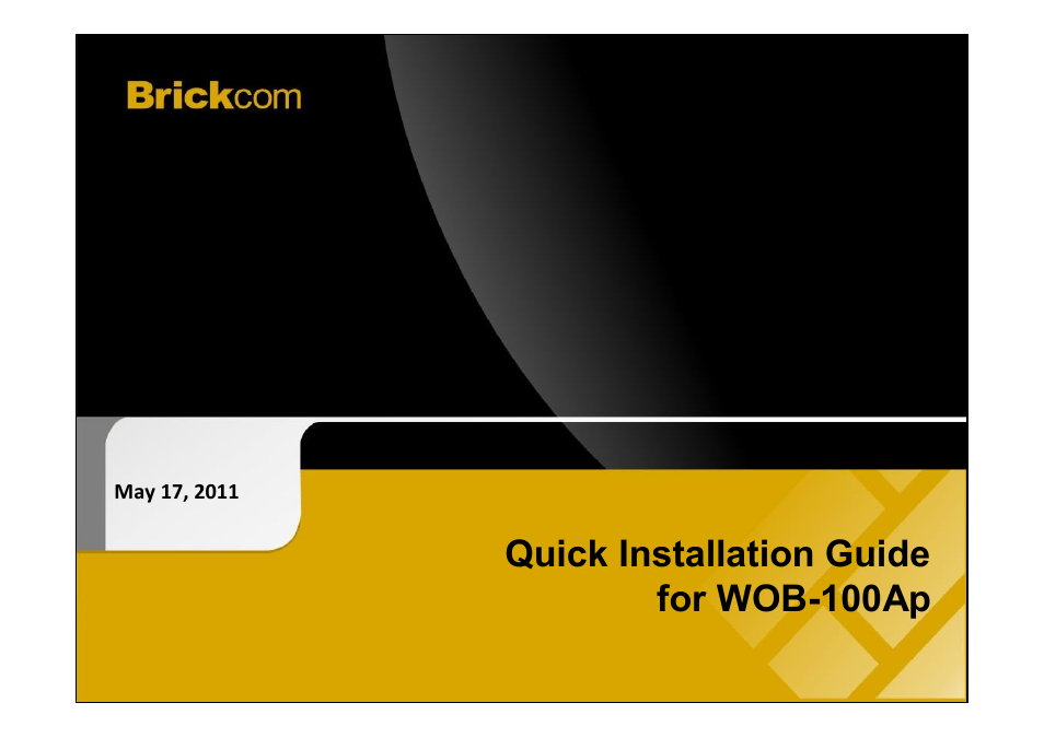 Brickcom WOB-100Ap User Manual | 16 pages