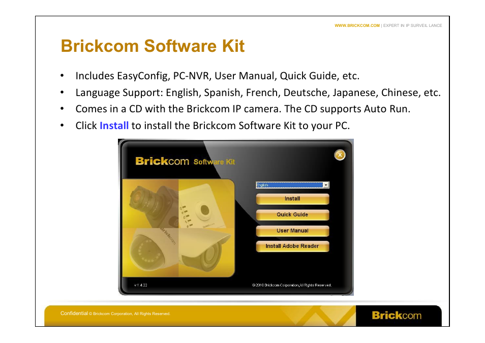 Brickcom software kit | Brickcom WOB-100Ap User Manual | Page 9 / 16