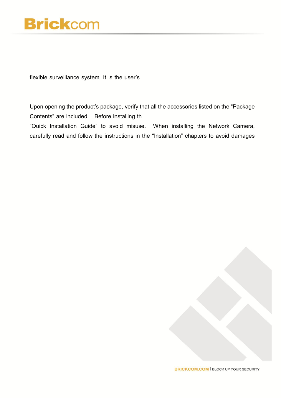 Before you use this product | Brickcom FB-300N User Manual | Page 4 / 17