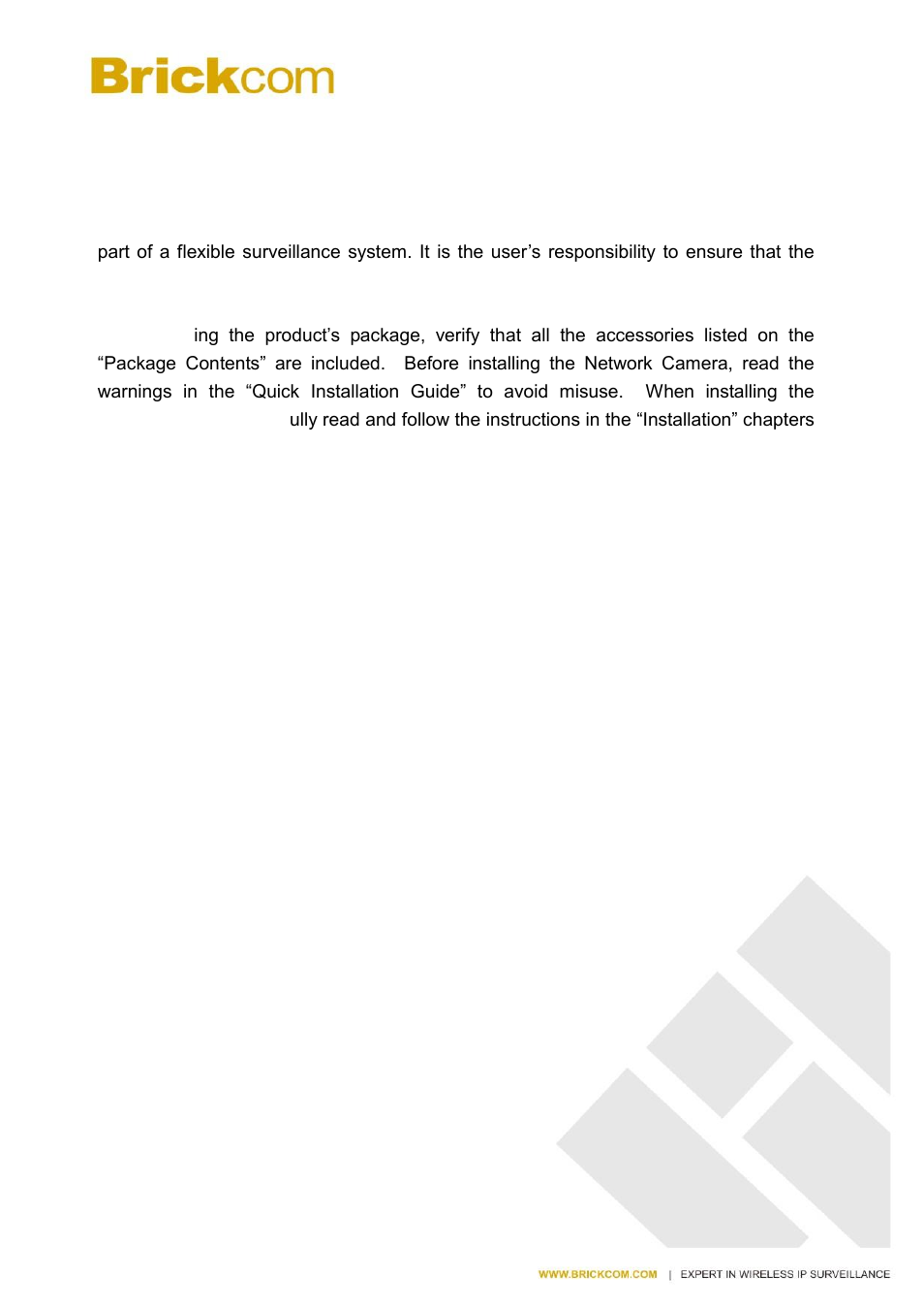 Before you use this product, Fcc warning | Brickcom MB-series User Manual | Page 4 / 28