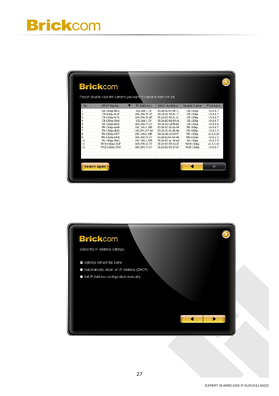 Brickcom OB-500Af Series User Manual | Page 30 / 34