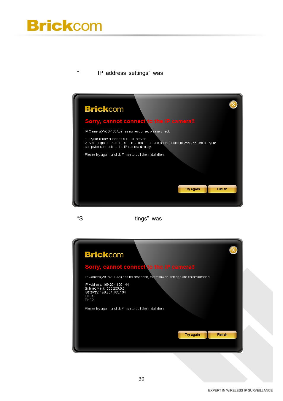 Brickcom OB-500Af Series User Manual | Page 33 / 34