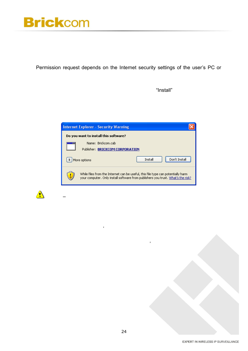 Installing the plug-in, 4 installing the plug-in | Brickcom OSD-200 20xp User Manual | Page 28 / 80