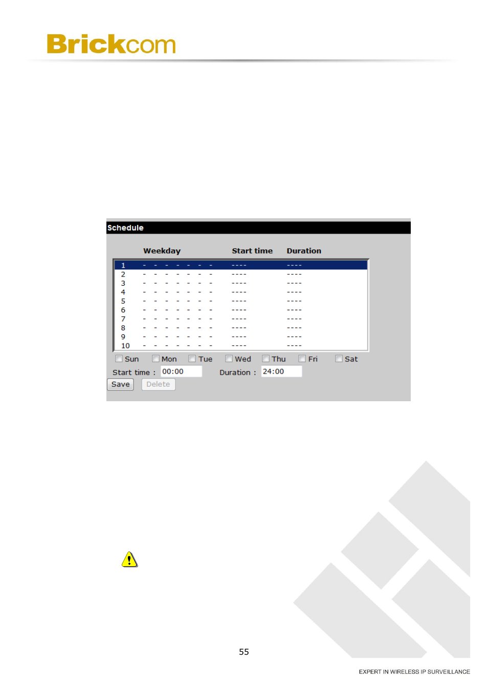 Schedule, 13 schedule | Brickcom OSD-200 20xp User Manual | Page 59 / 80