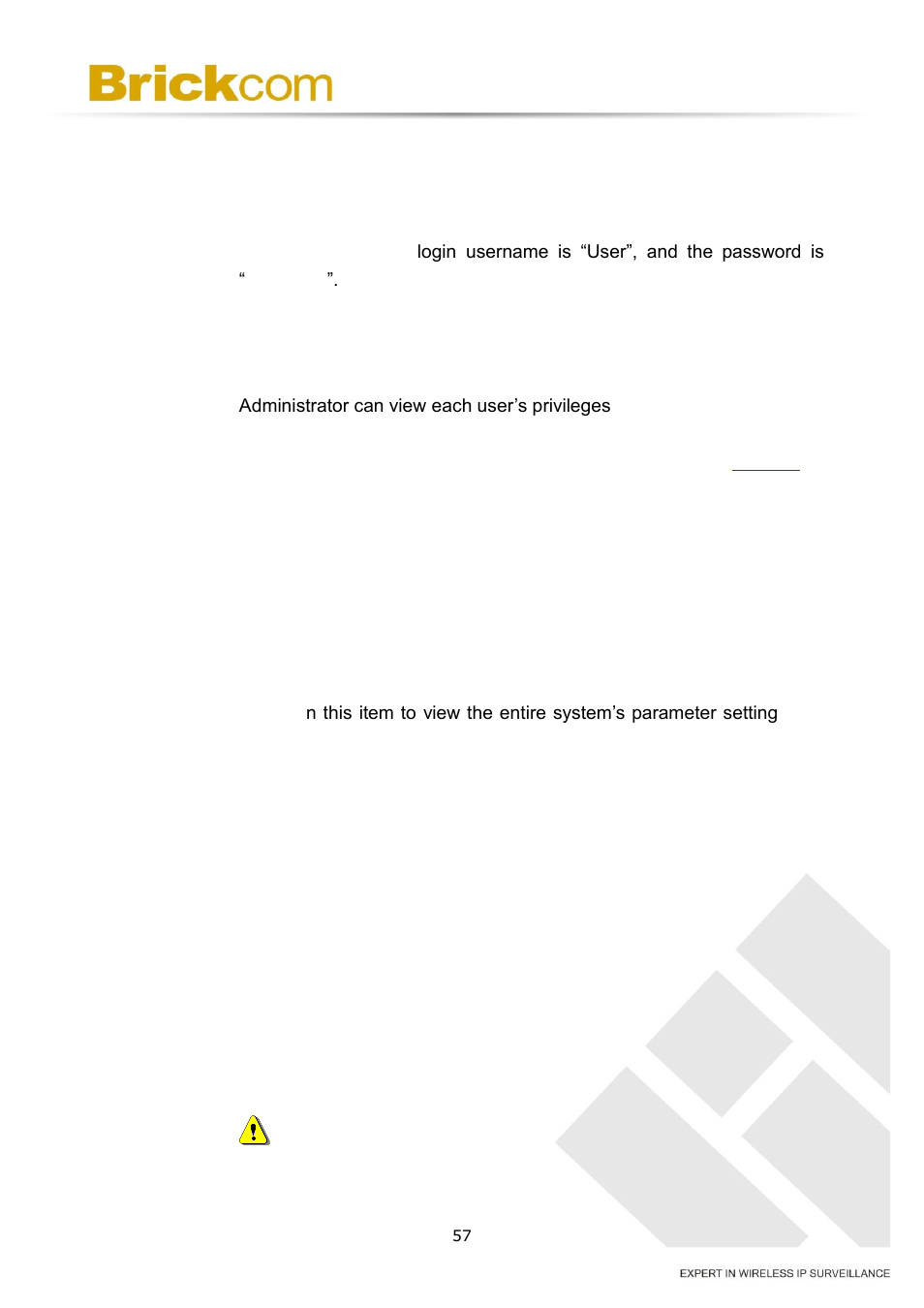 Parameters, Factory default, 16 factory default | Brickcom OSD-200 20xp User Manual | Page 61 / 80